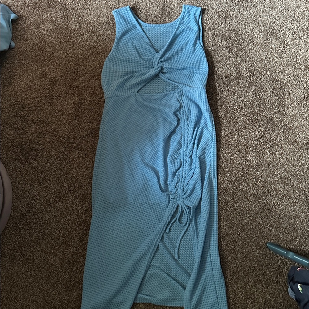 SHEIN Light Blue Textured Dress 1XL
